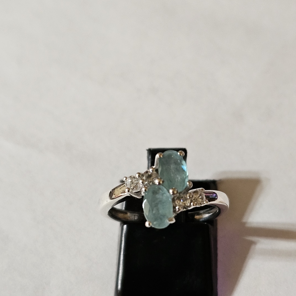 Genuine Grandidierite and Zircon ๐ Platinum over Sterling Silver Sz 6! - Picture 2 of 6